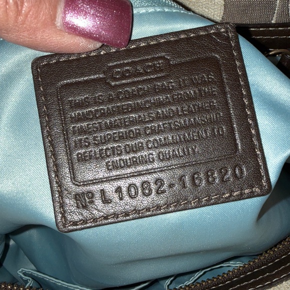 Coach Kristin Brown and Cream Satchel with Gold Accents - Picture 8 of 9